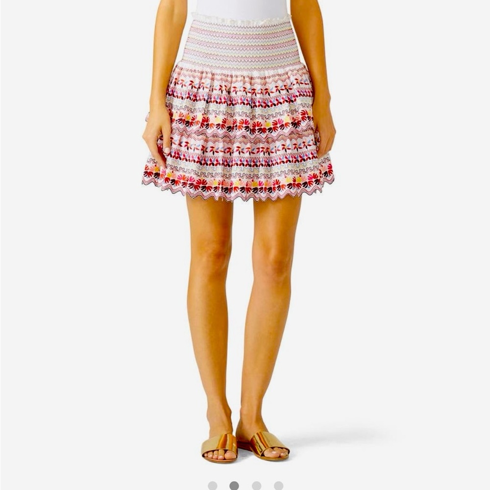 AMUR Kinsley Embroidered Ruffle Skirt